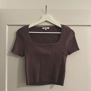 [SOLD] Madewell Square-Neck Crop Sweater Tee